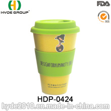 Taza de bambú respetuosa del medio ambiente modificada para requisitos particulares del viaje de la taza de café de la fibra (HDP-0424)